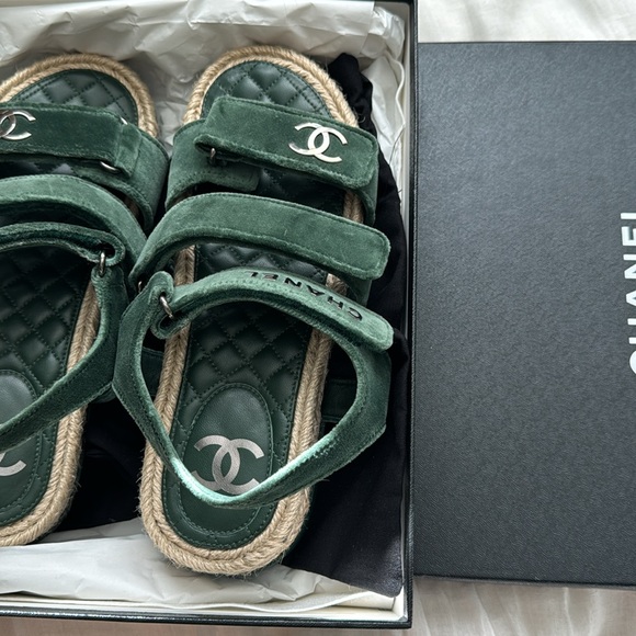 Dark green Chanel sandals - Picture 6 of 8